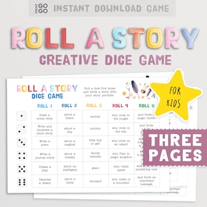 Roll A Story - Un juego de dados creativo para niños / Juego de cuentos para niños / Desafíos de escritura / Actividades para niños / Juegos de escritura creativa
