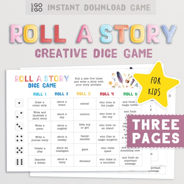 Roll A Story - A Creative Dice Game for Kids | Story Game for Children | Writing Challenges | Kids Activities | Creative Writing Games