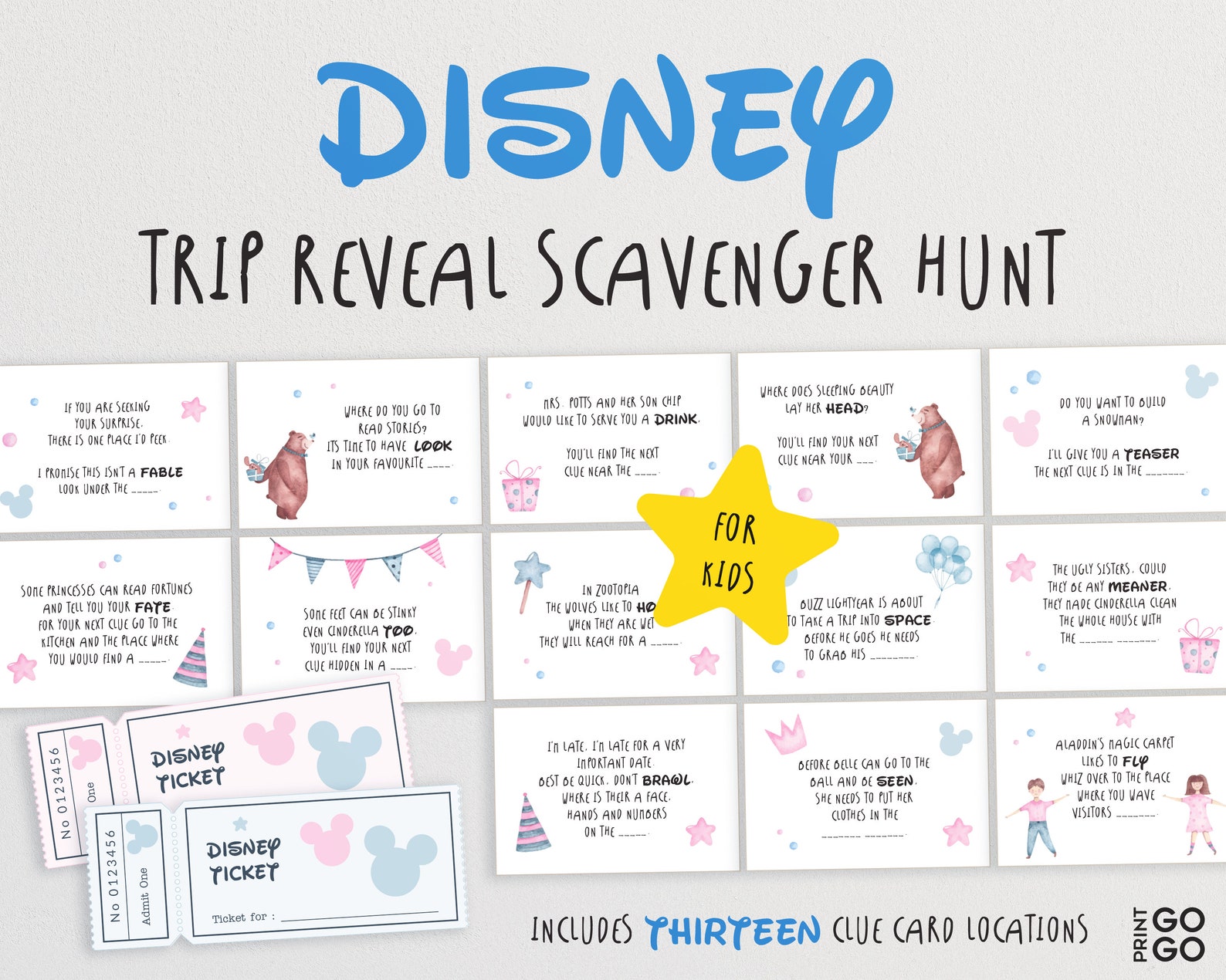 Disney Trip Reveal Scavenger Hunt Game for Kids Disney Etsy