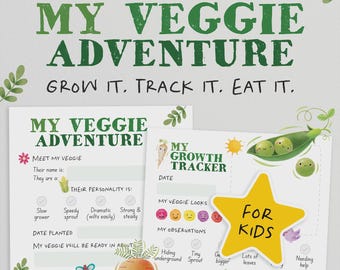 My Veggie Adventure - From tiny seed to tasty treat! Vegetable Tracker Outdoor Activity for Children (Digital Download)