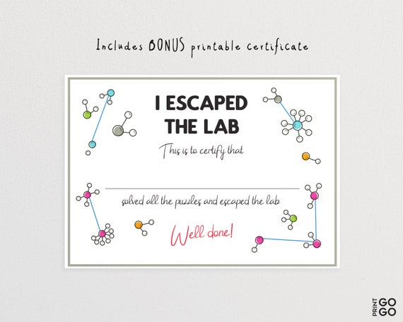 escape the lab puzzle game for kids family escape room game etsy ireland