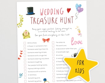 Wedding Treasure Hunt for Kids | Wedding Scavenger Hunt | Wedding Games for Kids | Wedding I Spy Activity | Children's Cocktail Hour Game