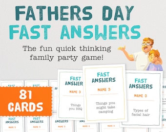 Father's Day Fast Answers - The Fun Quick Thinking Family Party Game | Quick Fire 5 Second Group Game | Family Reunion for Dad Activity