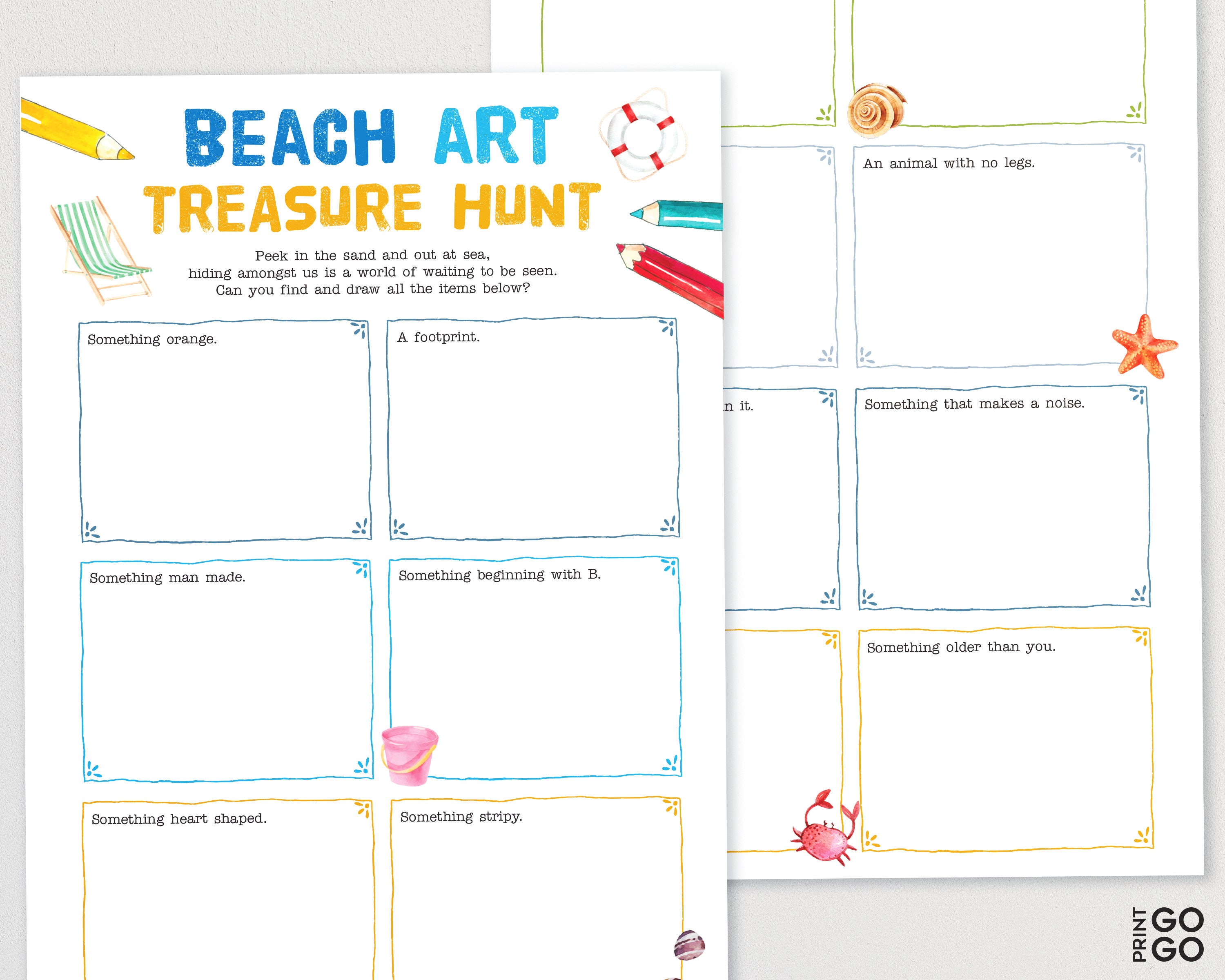 Beach Art Treasure Hunt for Kids Outdoor Scavenger Hunt Game - Etsy
