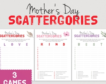 Mother's Day Scattergories - The Fun Game Of Guessing Unique Answers! | Mothering Sunday Games | Mothers Day Family Game Night | Word Game