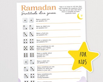 Ramadan Gratitude Dice Game - Roll, Reflect and Give Thanks (Digital Download)
