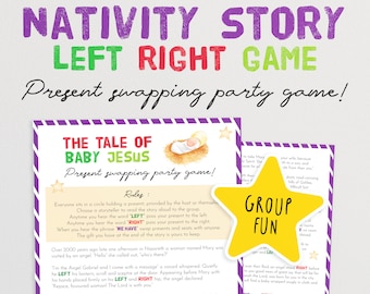 Nativity Story Left Right Christmas Gift Exchange - The Fast Paced Present Swap Game about the Story of Baby Jesus | Fun Church Yankee Swap
