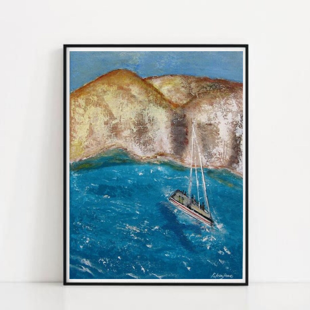 Greece Home Decor Original Greek Art Milos Painting Etsy