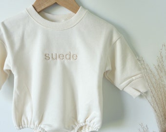 Name bubble romper - Custom Embroidered Baby Sweatshirt - baby name long sleeve - personalized gift - girl, boy, gender neutral