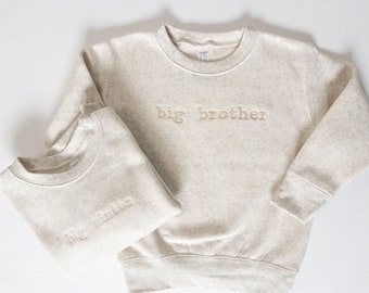 Big brother/sister, litte brother/sister ebroidered sweatshirt - baby announcement - toddler / kids - long sleeve - personalized embroidery