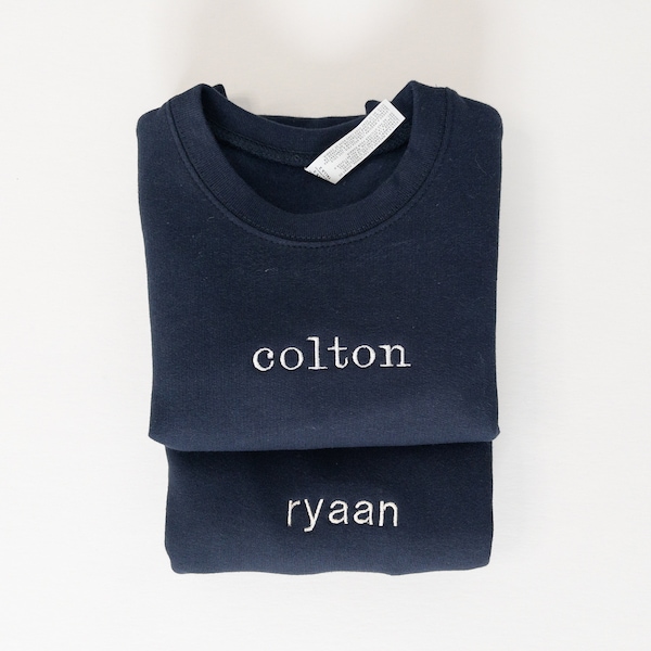 Custom embroidered kids sweatshirt - toddler and kids - name long sleeve - toddler name shirt - personalized embroidery - Kids pullover