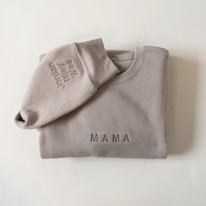 MAMA, dad, uncle, auntie, grandpa, grandma neutral embroidered sweatshirt - adult unisex - plus sizes