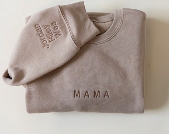 MAMA, dad, uncle, auntie, grandpa, grandma neutral embroidered sweatshirt - adult unisex - plus sizes