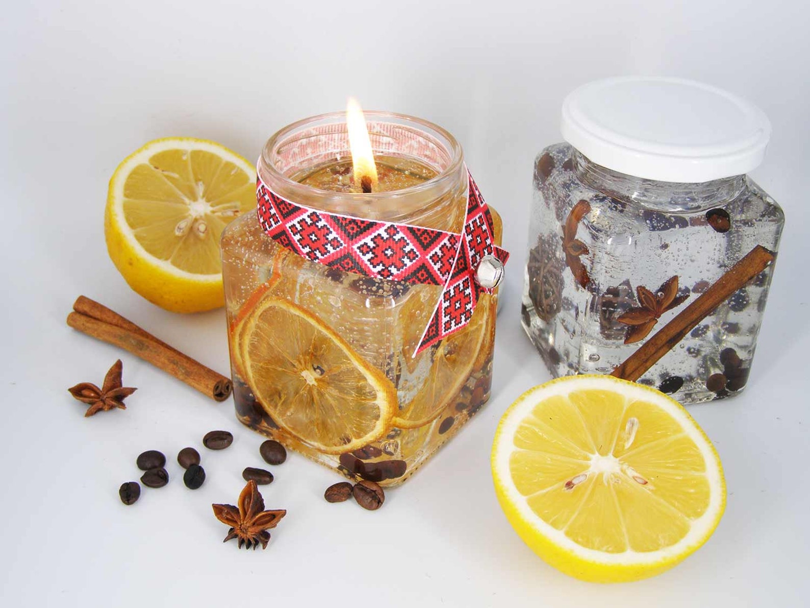 Candle gel wax candle with citrus&cinnamon Etsy