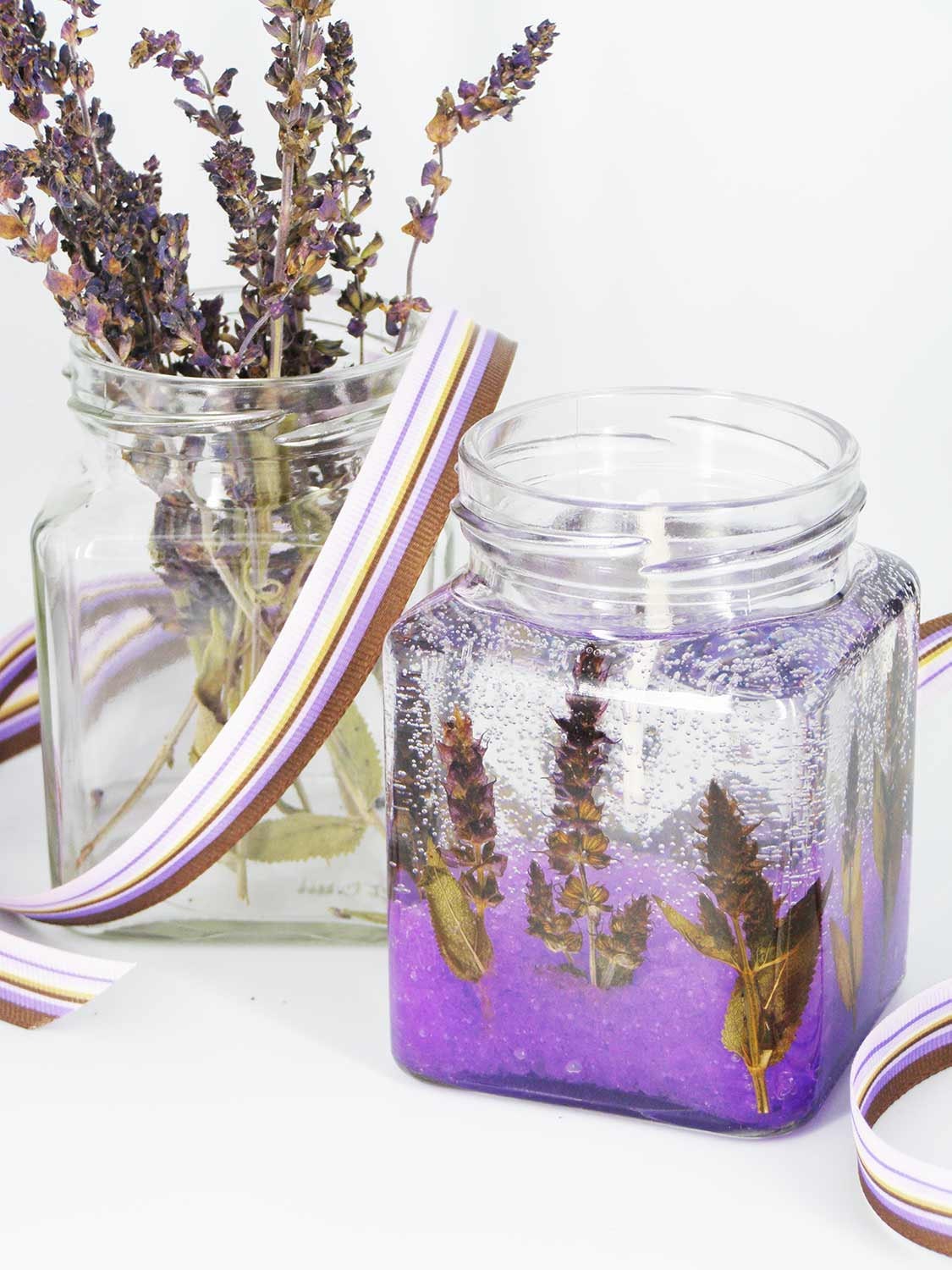 Candle gel wax candle with natural dried flowers Etsy