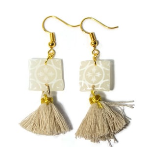 Translucent maiolica earrings , sicilian earrings , majolica azulejos earrings , sicilian jewelry , dolce earrings