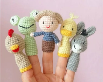 Crocheted finger puppets