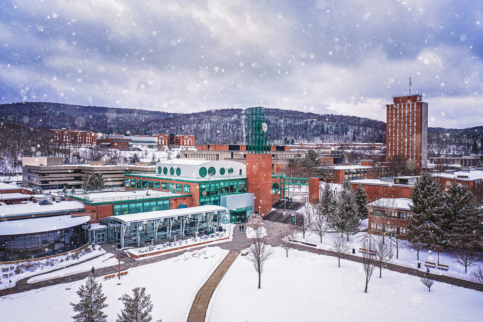 Binghamton University Photo Print with Snow Etsy