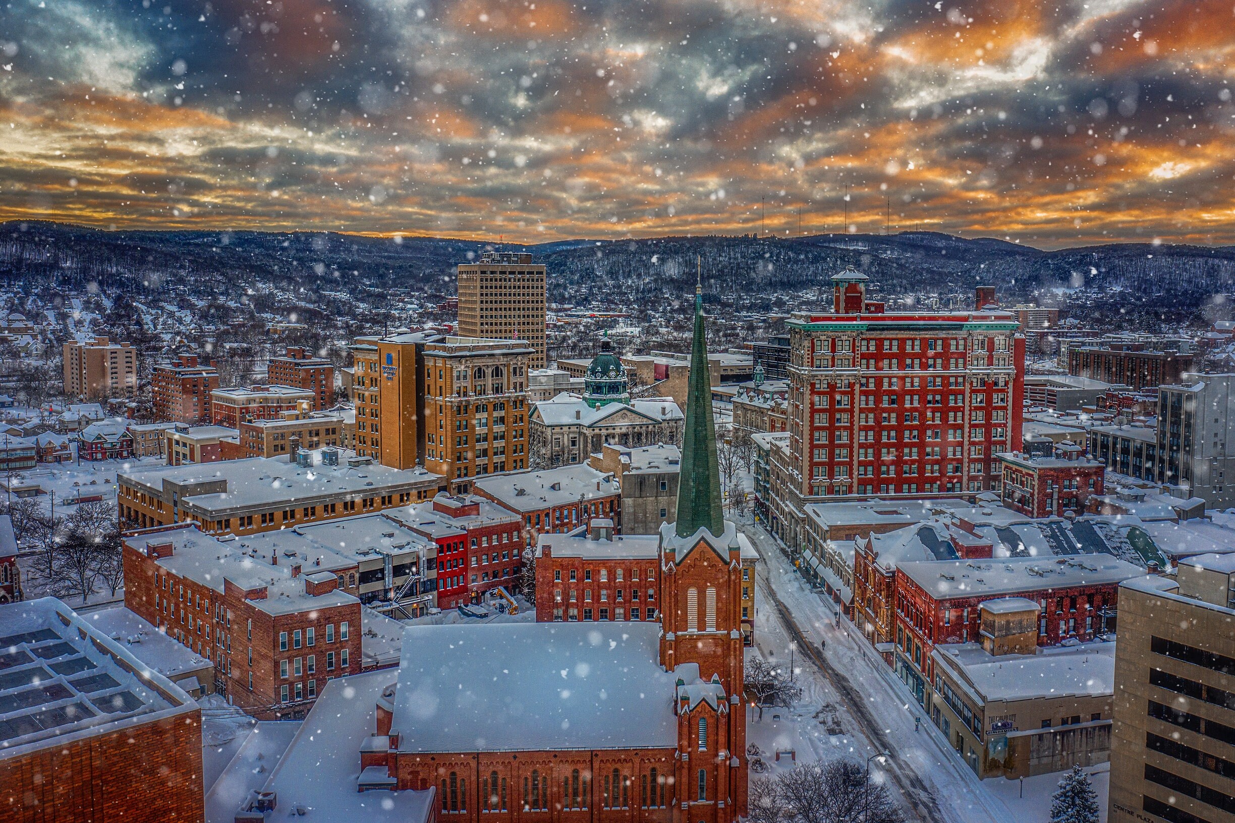 City of Binghamton Chenango Street Winter Photograph Version 2 Etsy