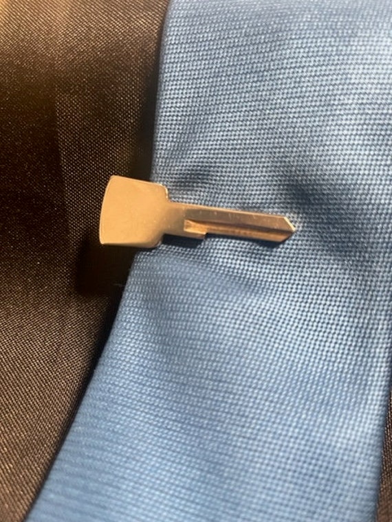 Vintage Gold Plated Key Shape Tie Clip
