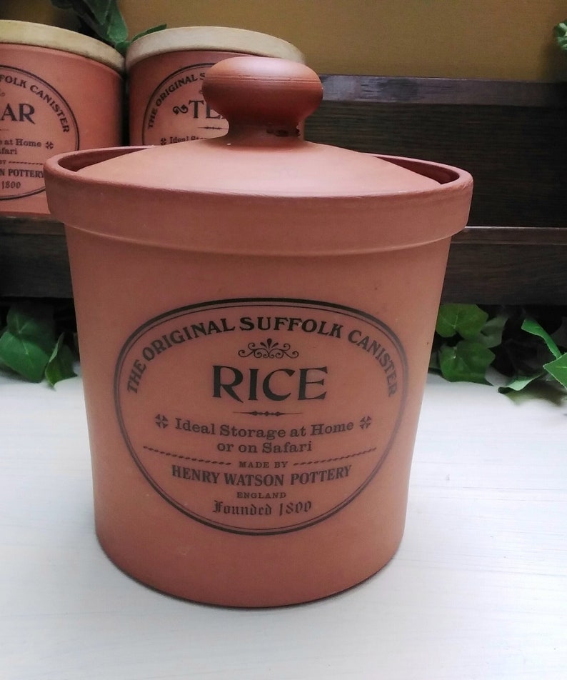 Henry Watson Original Suffolk Terracotta Kitchen Canisters Etsy UK