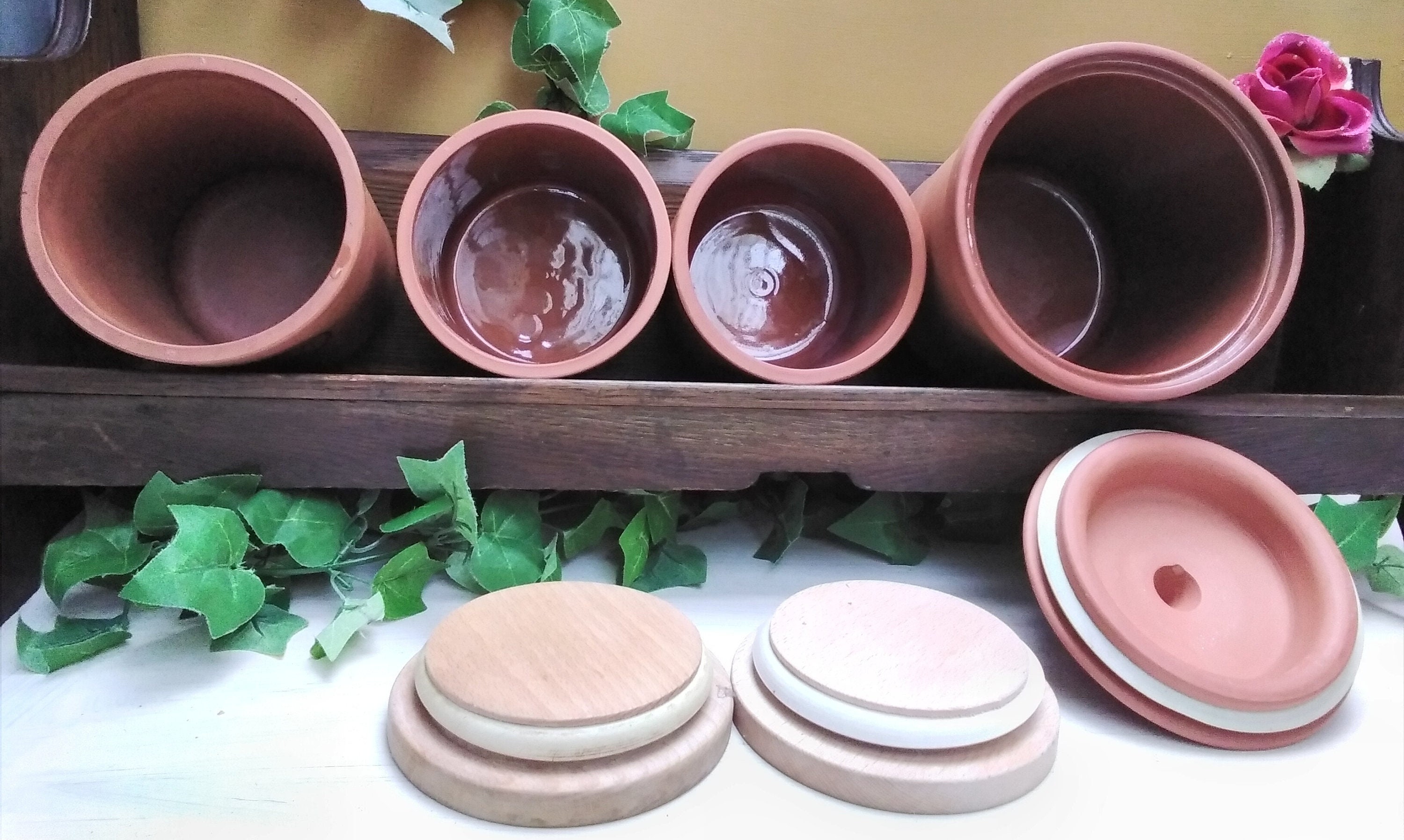 Henry Watson Original Suffolk Terracotta Kitchen Canisters Etsy UK