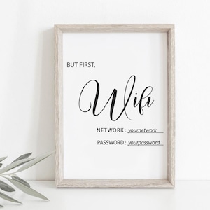Printable Wifi Password Sign for Hotel, AirBnB Homes ** Wifi Sign Digital Print | Digital Printable | Printable Template | Instant Download