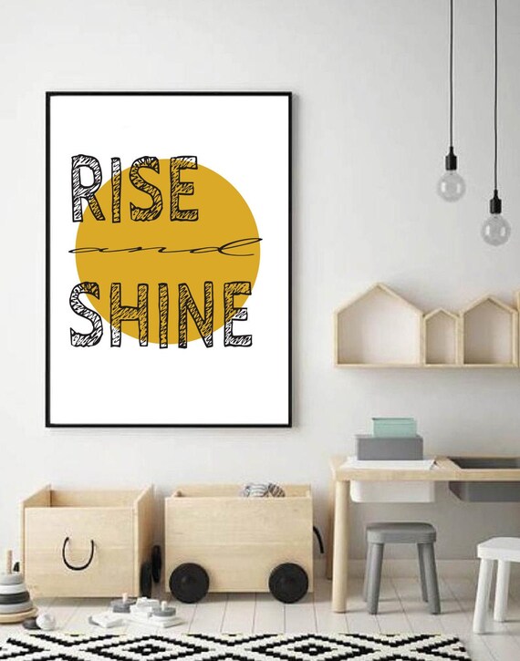Rise and Shine Printable Sign Digital Print Digital | Etsy