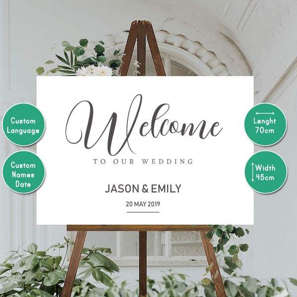 Welcome Wedding Sign Printable, Welcome Sign Printable, Printable Wedding Decor, Welcome Wedding Stickers Stand