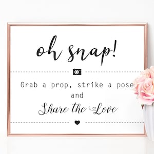 Oh Snap! Wedding Sign Printable, Photo Booth Sign, Photobooth Sign, Wedding Photo, Wedding Photobooth Sign