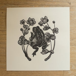 Toad - original handmade linocut print