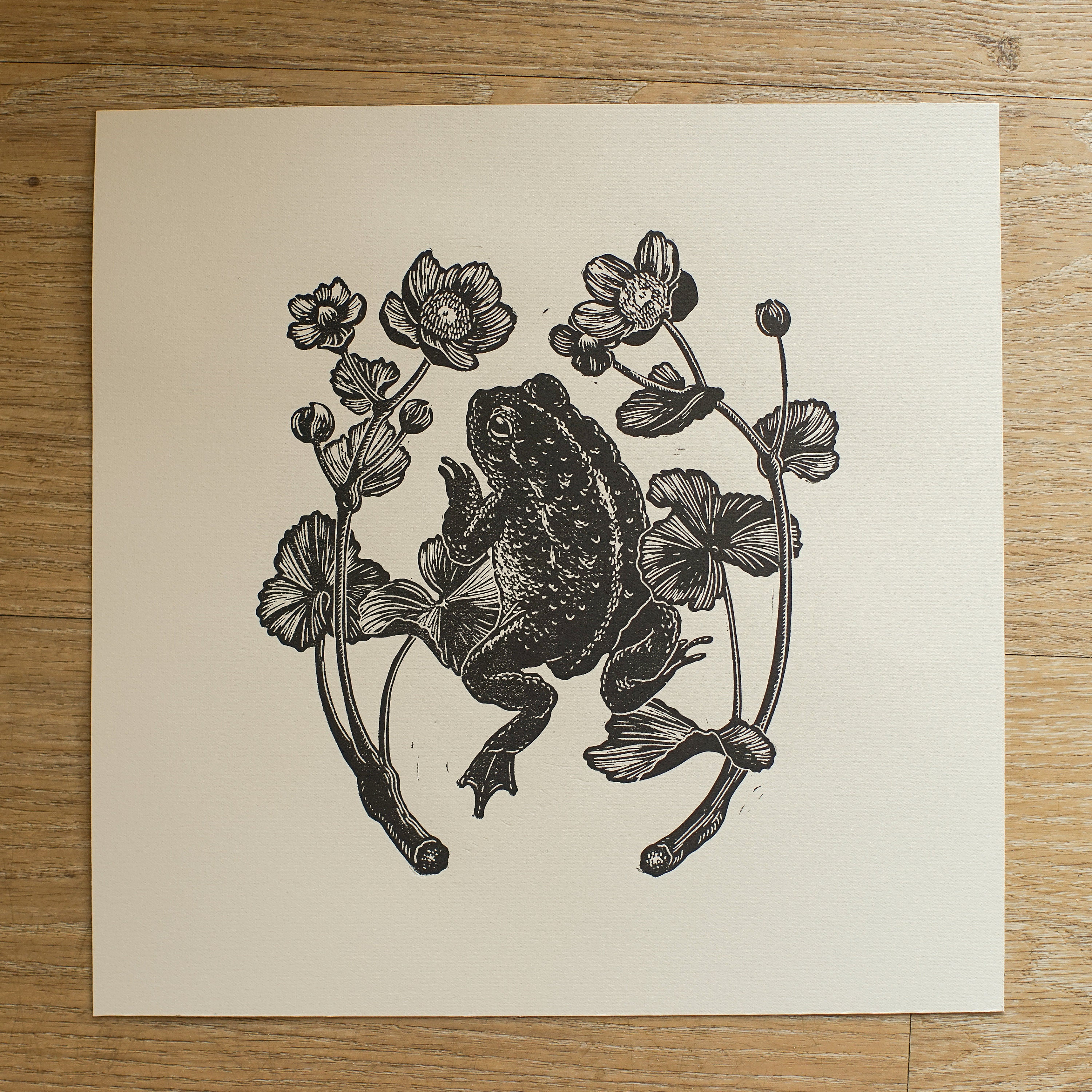Toad - original handmade linocut print