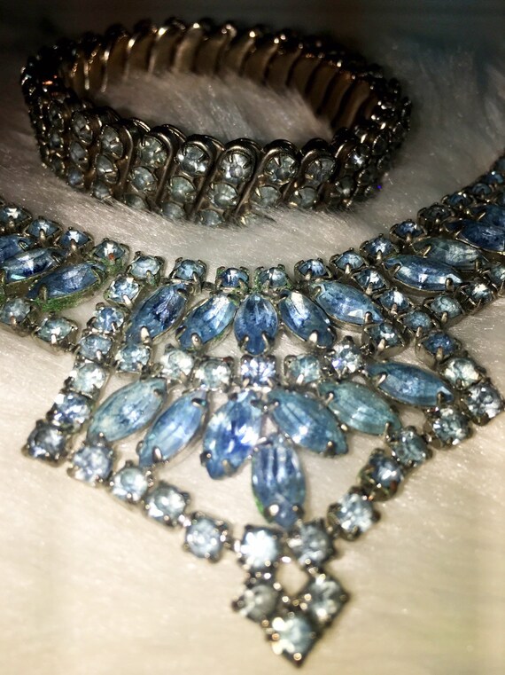 Vintage Rhinestone Necklace and Bracelet, Tiara St