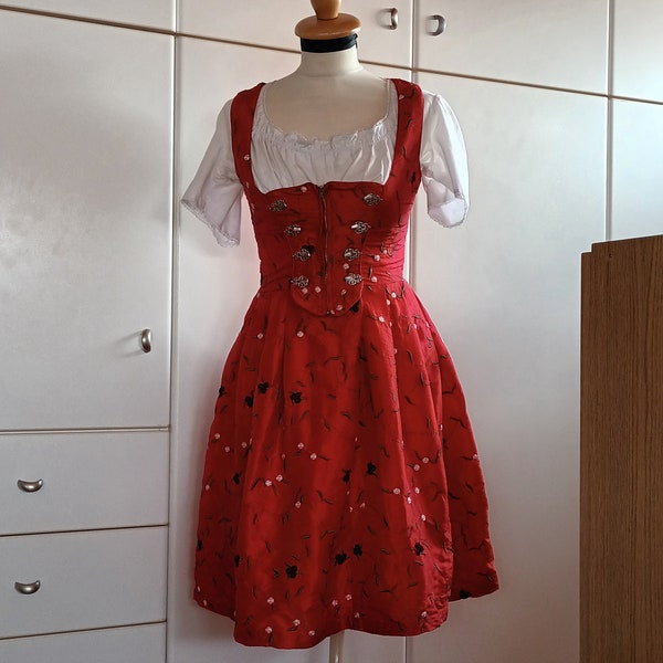 Red embroidered dirndl dress