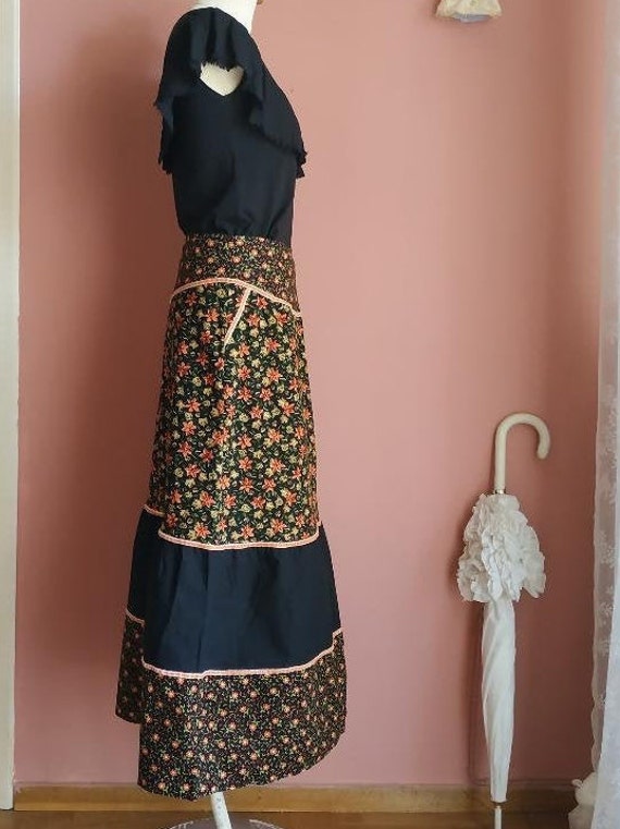 Floral patchwork midi skirt - image 3