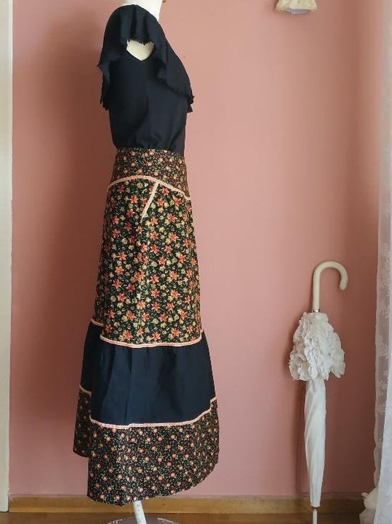 Floral patchwork midi skirt image 3