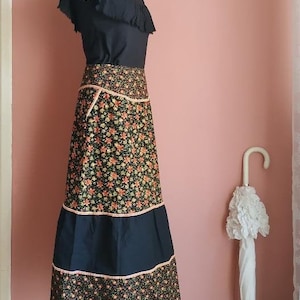 Floral patchwork midi skirt image 2