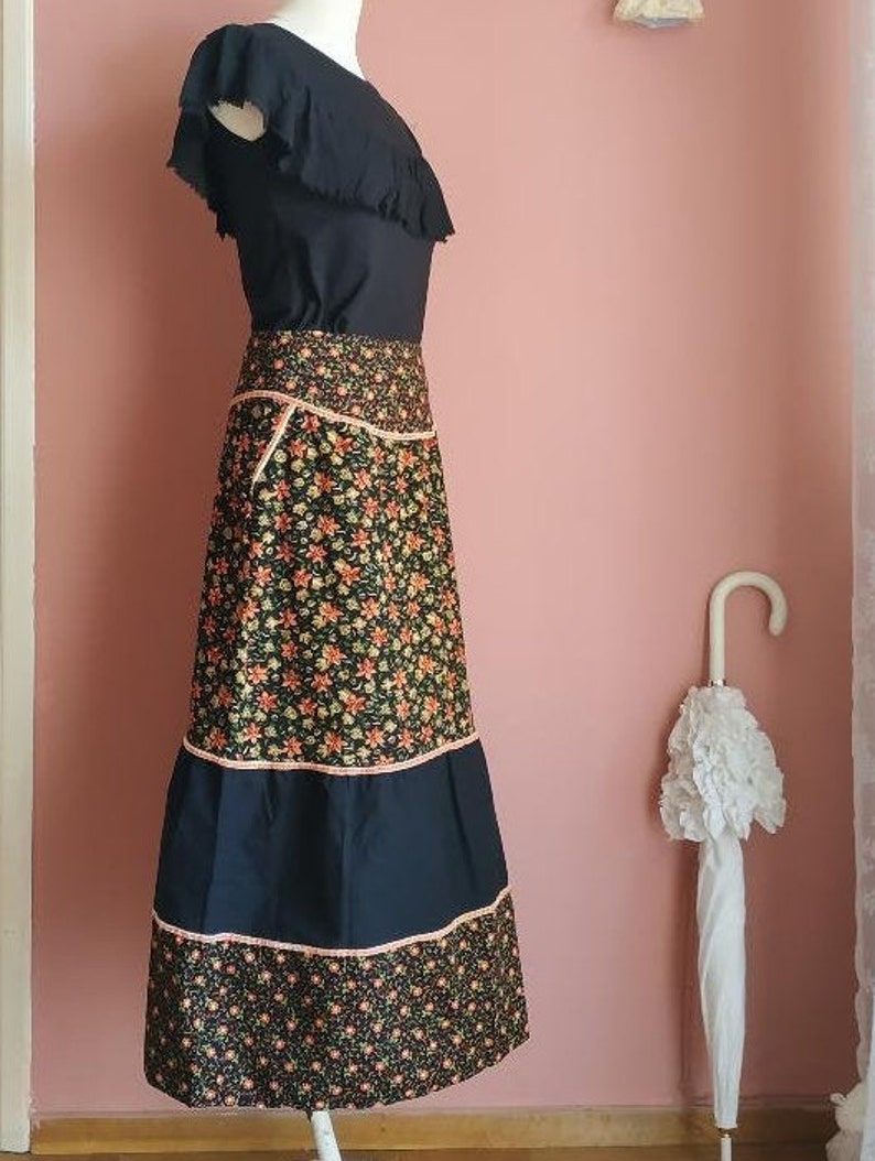 Floral patchwork midi skirt image 2