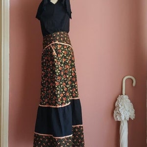 Floral patchwork midi skirt image 4