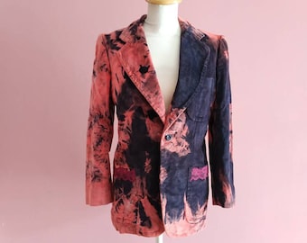 Tie-dye velvet blazer