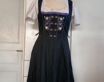 Black polka dot dirndl dress