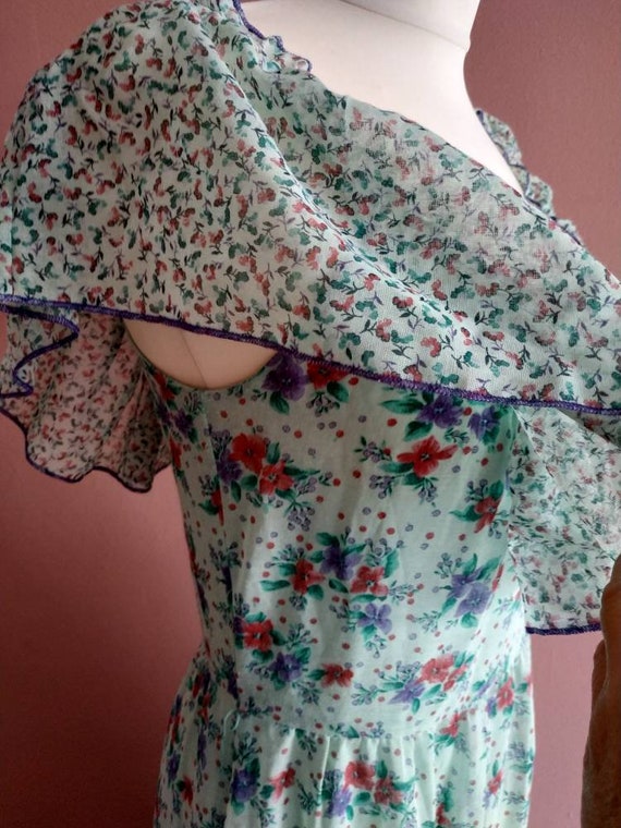 Tiered floral 1970's maxi dress - image 6