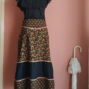 Floral patchwork midi skirt image 5