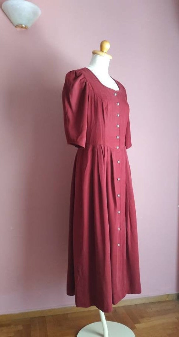 German folk burgundy dress