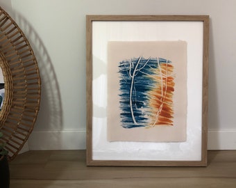 Monotype Print - “Tree Silhouettes: Intertwined”  - 11x14 - art print - wall decor - wall art