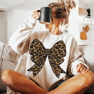 Leopard Glitter Bow PNG: Coquette T-shirt-bestand (digitale download)