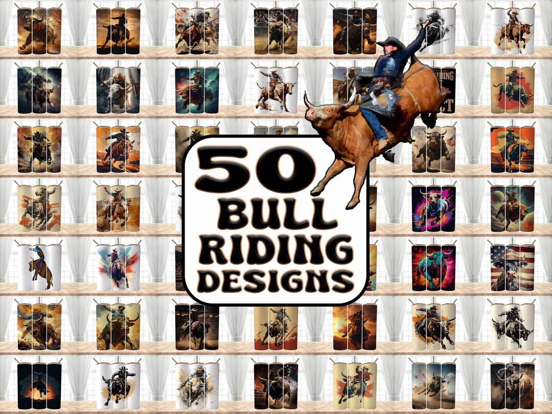 Bull Rider Boot Wraps 50 Bull Riding Designs Bundle Tumbler Wraps , 20 Oz Skinny Tumbler ...