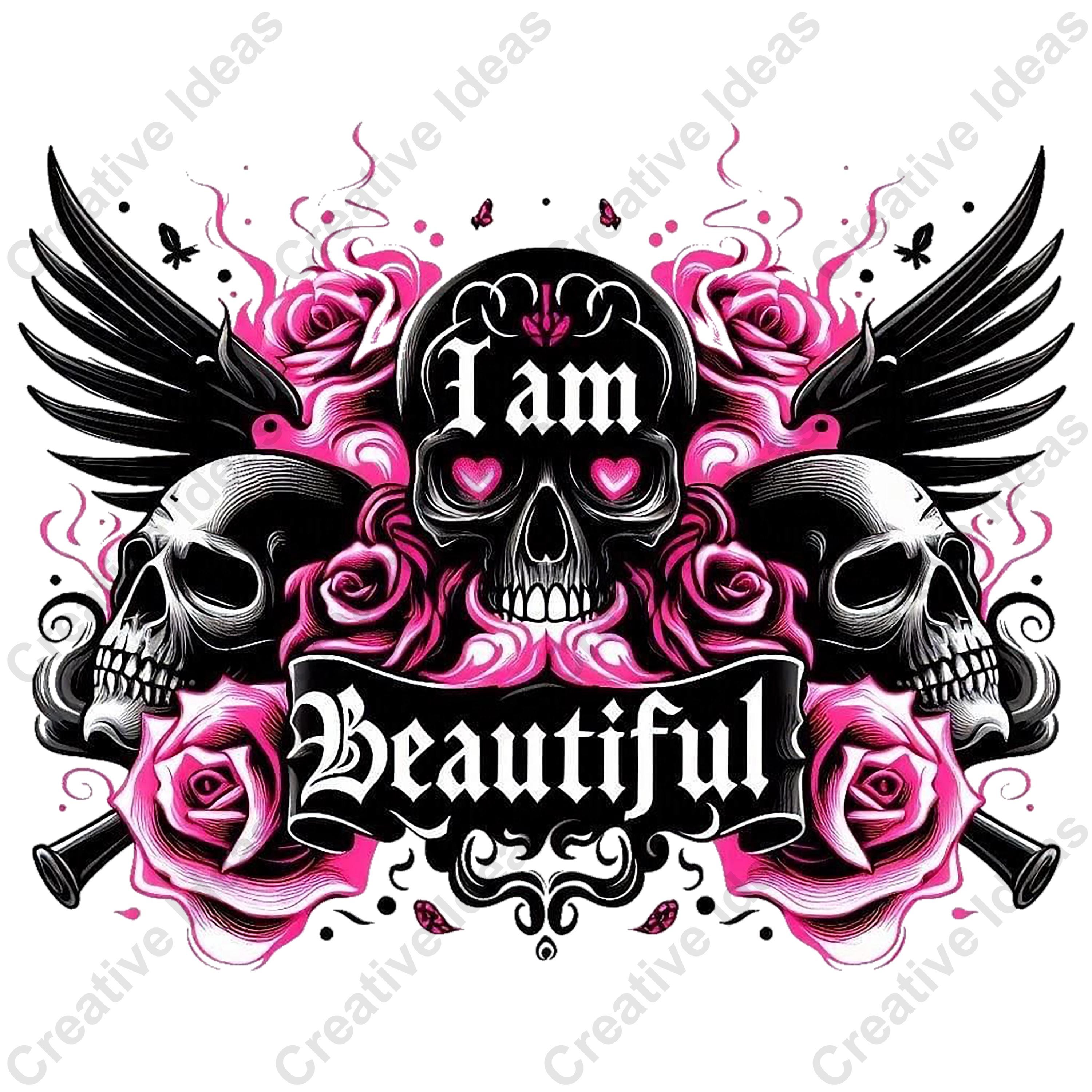 I Am Skull Roses PNG, Gothic Tattoo Art (digital Download) - Etsy