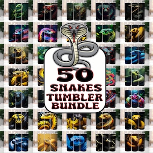 50 Snakes Tumbler Wraps: 20oz Skinny Tumbler Sublimation Designs (Digital Download)