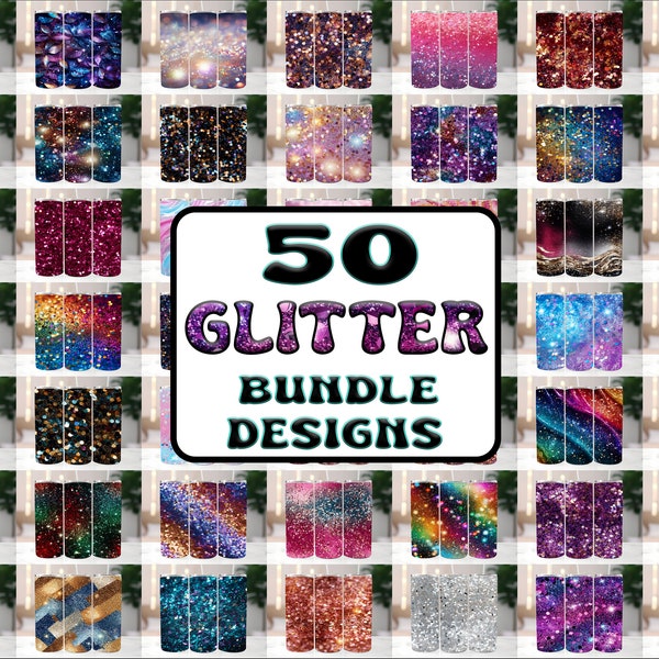 50 Glitter Tumbler Wraps Bundle , 20 oz Skinny Tumbler Sublimation Design Digital Download PNG, Tumbler, Clip Art, Wall Art